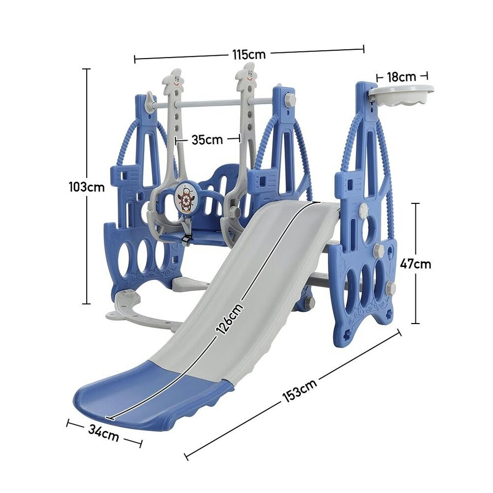 image 1 of Living and Home 3-in-1 Toddler Climber Playset with Swing and Slide