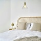 image 3 of ValueLights Aurelian Brushed Gold Pendant Light with Clear Dome Lamp Shade