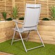 image 7 of Set of 2 Outdoor Garden Patio Multi Position Reclining Folding Chair in Grey