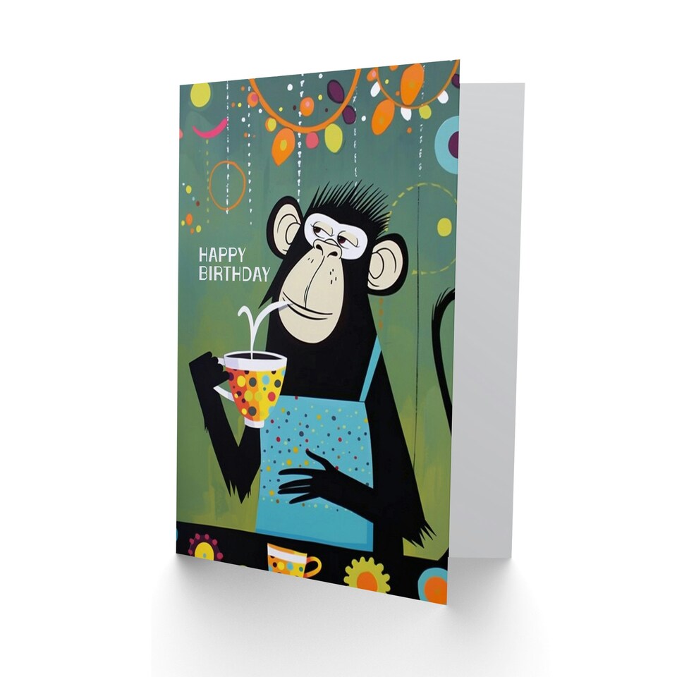 image 1 of Cp Apron Tea Coffee Fun Quirky Man Him Birthday Card