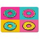 image 2 of Set doughnut sweet food, donut cartoon pop art style (Placemat)