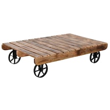 Centre Table Home ESPRIT Black Natural Metal Mango wood 130 x 80 x 32 cm N/A