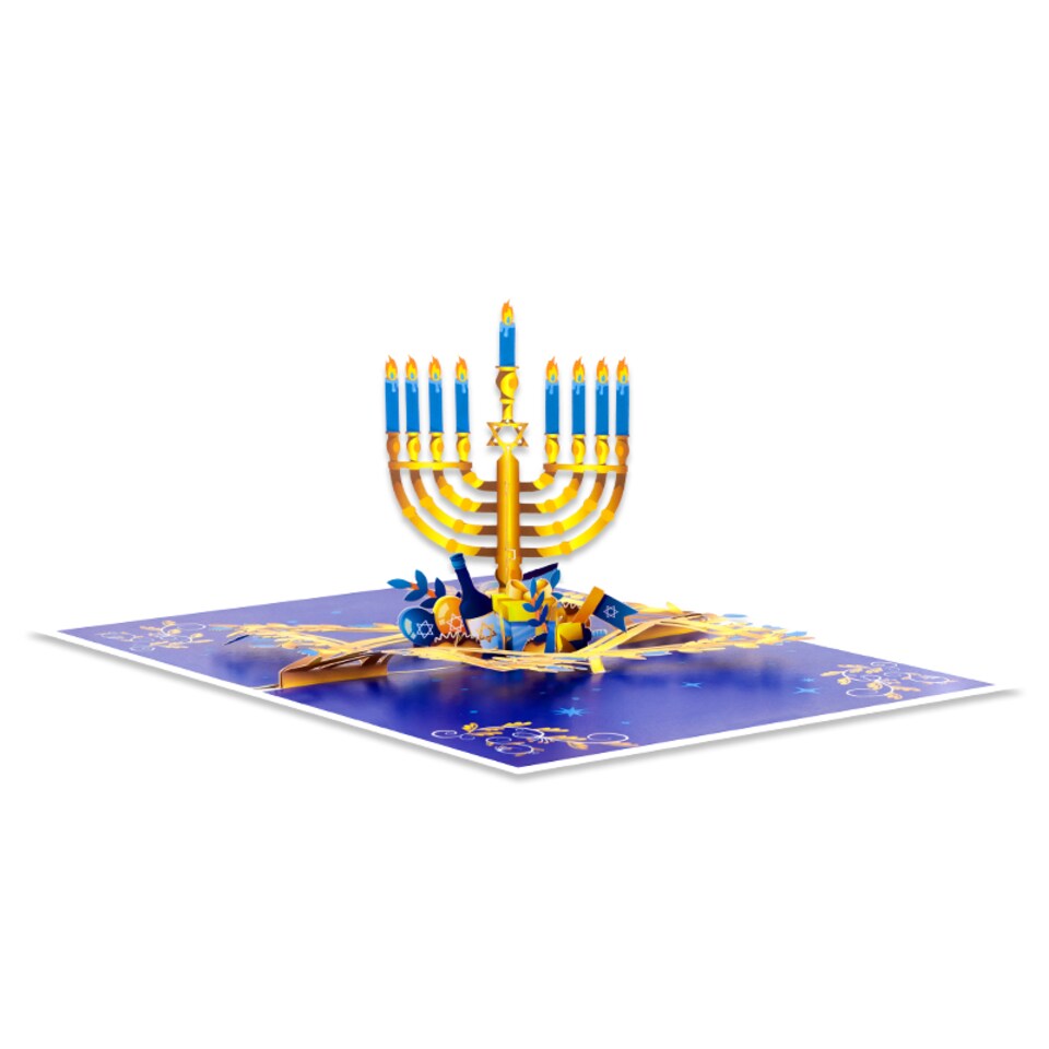 image 1 of Festival of Lights 3D Pop Up Hanukkah Card