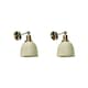 image 1 of ValueLights Wilhelm Pair Antique Brass Knuckle Joint Wall Lights Gloss Cream Shades | Cream
