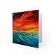 image 2 of Storm Sunset Sea Blue Red Orange Sky Seascape Art Card