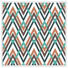Coloured geometric zig zag (Picture Frame) White | S