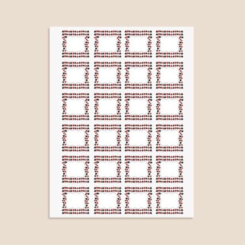 image 1 of Casino Design 40mm Square Sticker sheet of 24