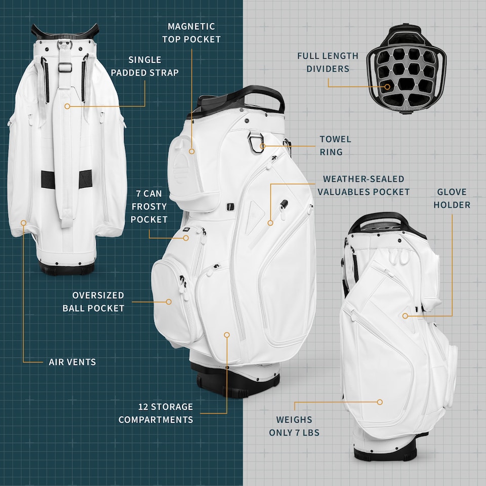 image 1 of Big Rig S-Class Golf Bag - White
