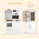 image 2 of COSTWAY Kids Wooden Kitchen 2-Piece Modular Pretend Play Kitchen w/Light-White