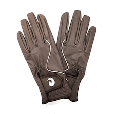 Coco Equestrian Brown (M) Ladies Breathable Synthetic Leather Horse Riding Gloves Brown