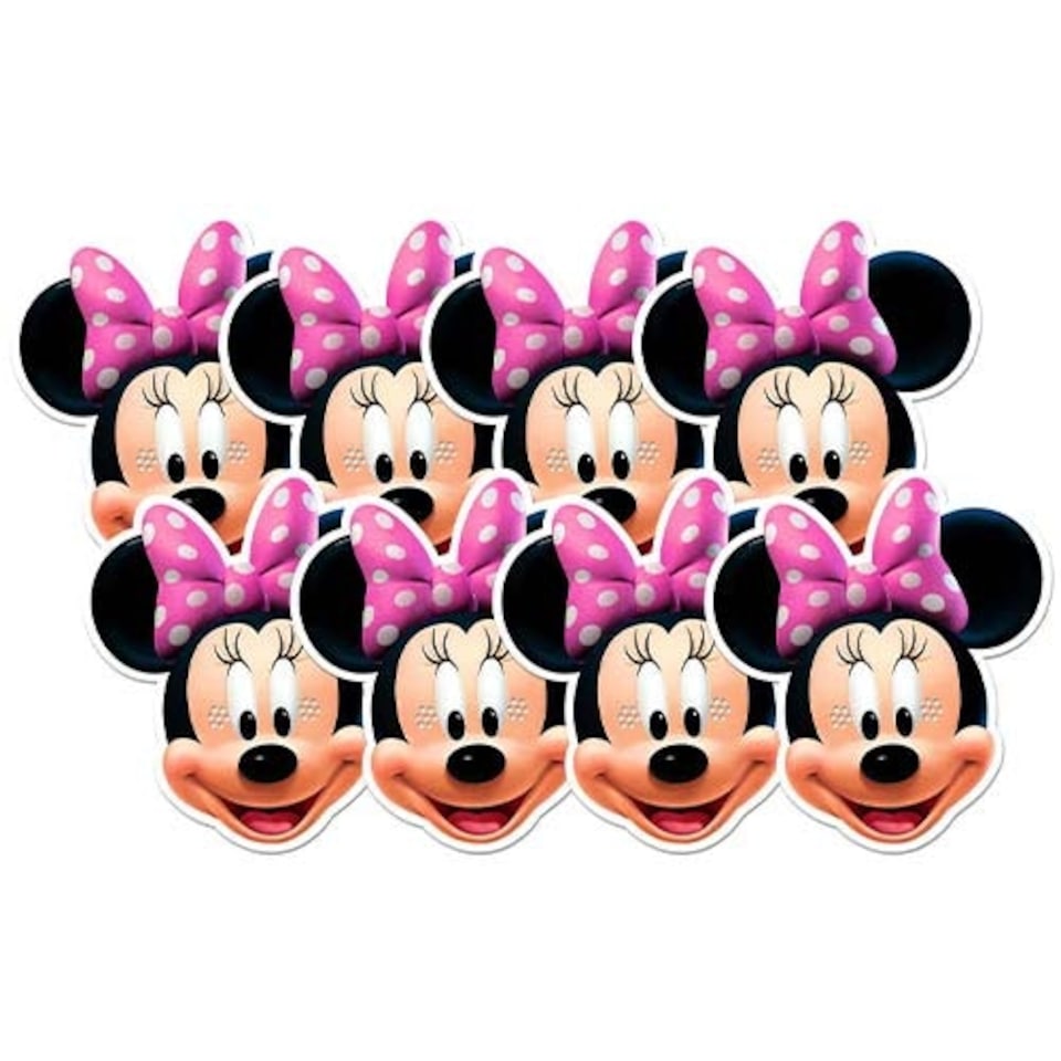 Disney Minnie Mouse Cardboard Face Masks - Pack of 8