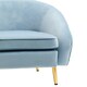 image 5 of Interiors by Premier Blue Velvet Armchair with Cushion, Plush Foam Seat With Gold Finish Metal Legs, Living Room Accent Chair