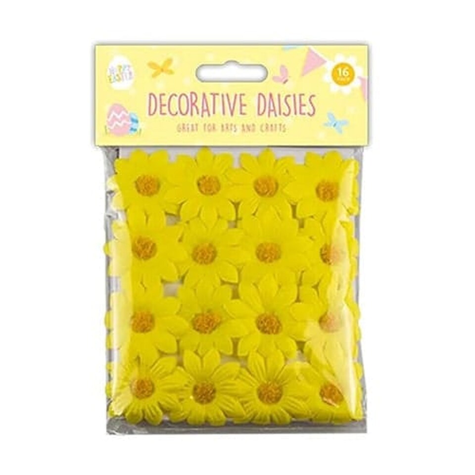 image 1 of Easter Yellow Decorative Daisies - Pack of 16