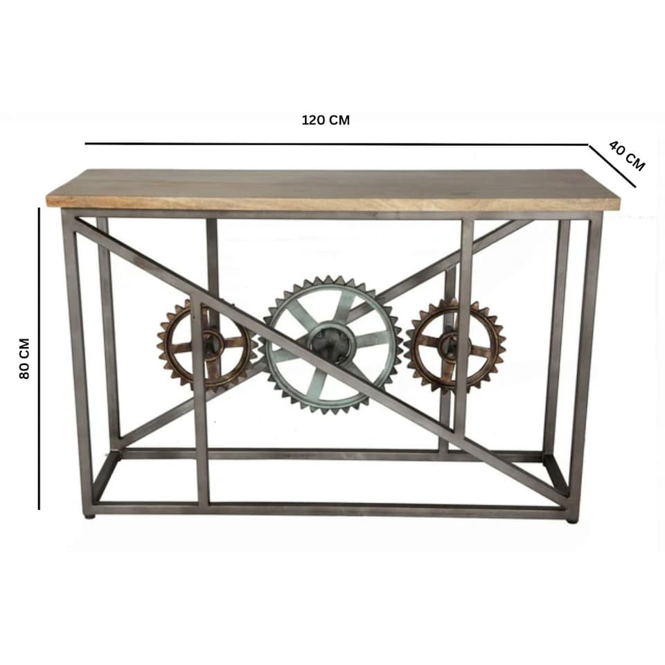 image 1 of Ells Industrial Console Table with Wheels Black