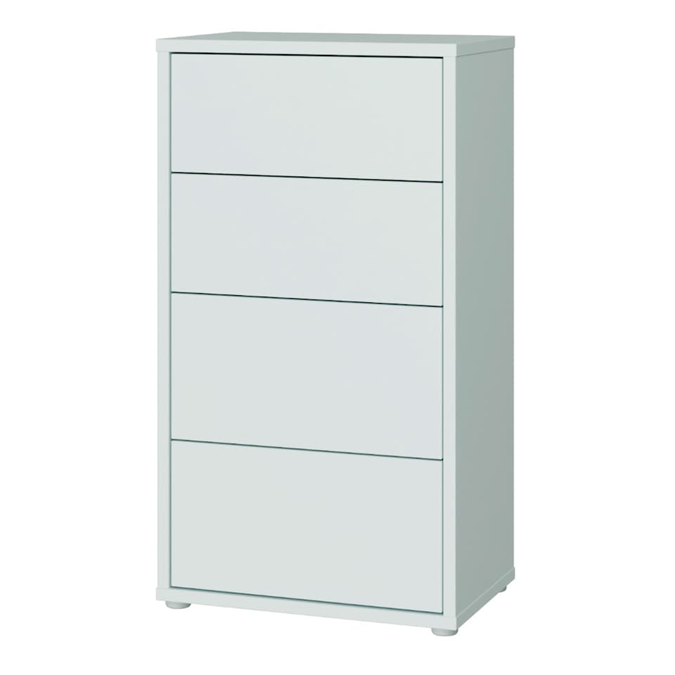 image 1 of Alice Springs Tall 4 Drawer Chest with Push-to-Open Drawers in Light Grey