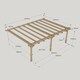 image 3 of Wall Mounted Double Premium Pergola 3 Posts - Wood - L420 x W660 x H270 cm - Light Green