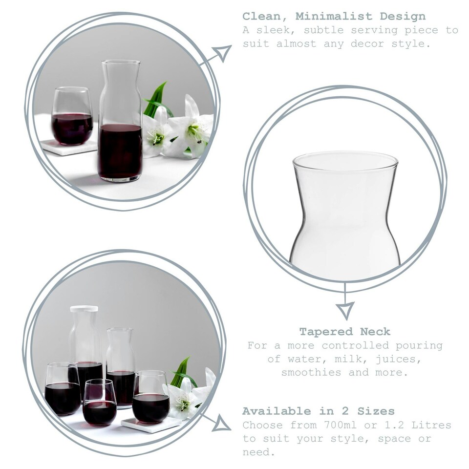 image 1 of Argon Tableware Brocca Glass Carafes - 1.2 Litre - Pack of 2