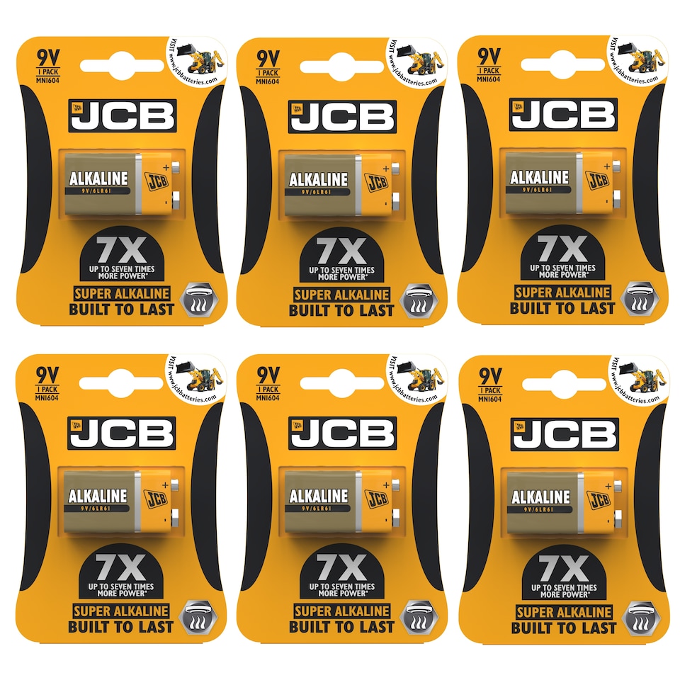 JCB 9V Super Alkaline Battery - Pack of 1 | Multi | 9V | 6