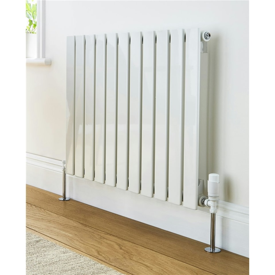 image 1 of 600mm (H) x 420mm (W) - White Horizontal Radiator (Berlin) - SINGLE Panel - (0.6m x 0.42m) - Depth 52mm