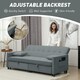 image 6 of HOMCOM Sectional Sofa Bed, L-Shaped 3 Seater Sofa Bed, Reversible Sleeper Sofa with Pull Out Couch Bed, Cushions, Fabric Futon Sofa Bed for Living Room, Grey | Grey | One Size