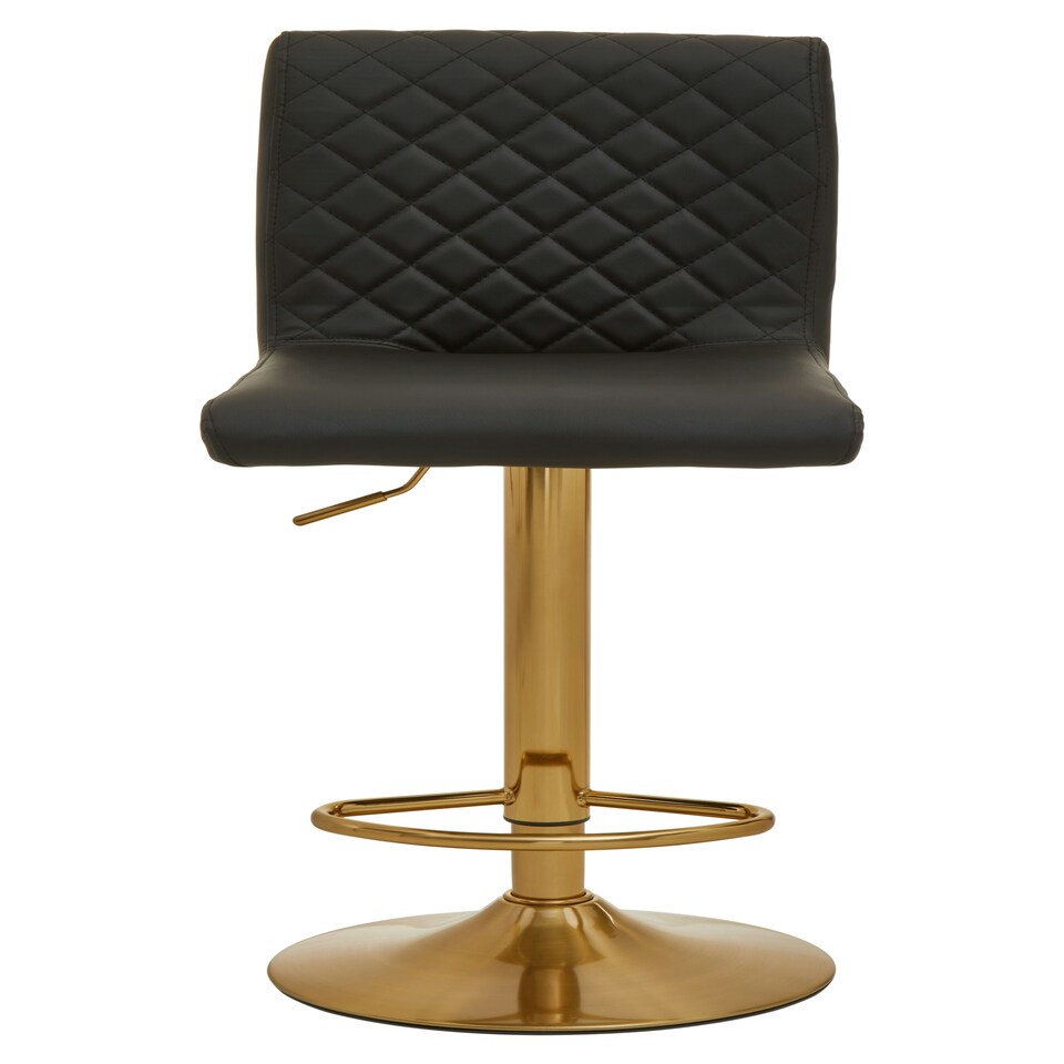 image 1 of Interiors by Premier Baina Black And Gold Bar Stool With Round Base