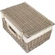 image 3 of 51cm Antique Wash Picnic Basket with Lining White | White | One Size