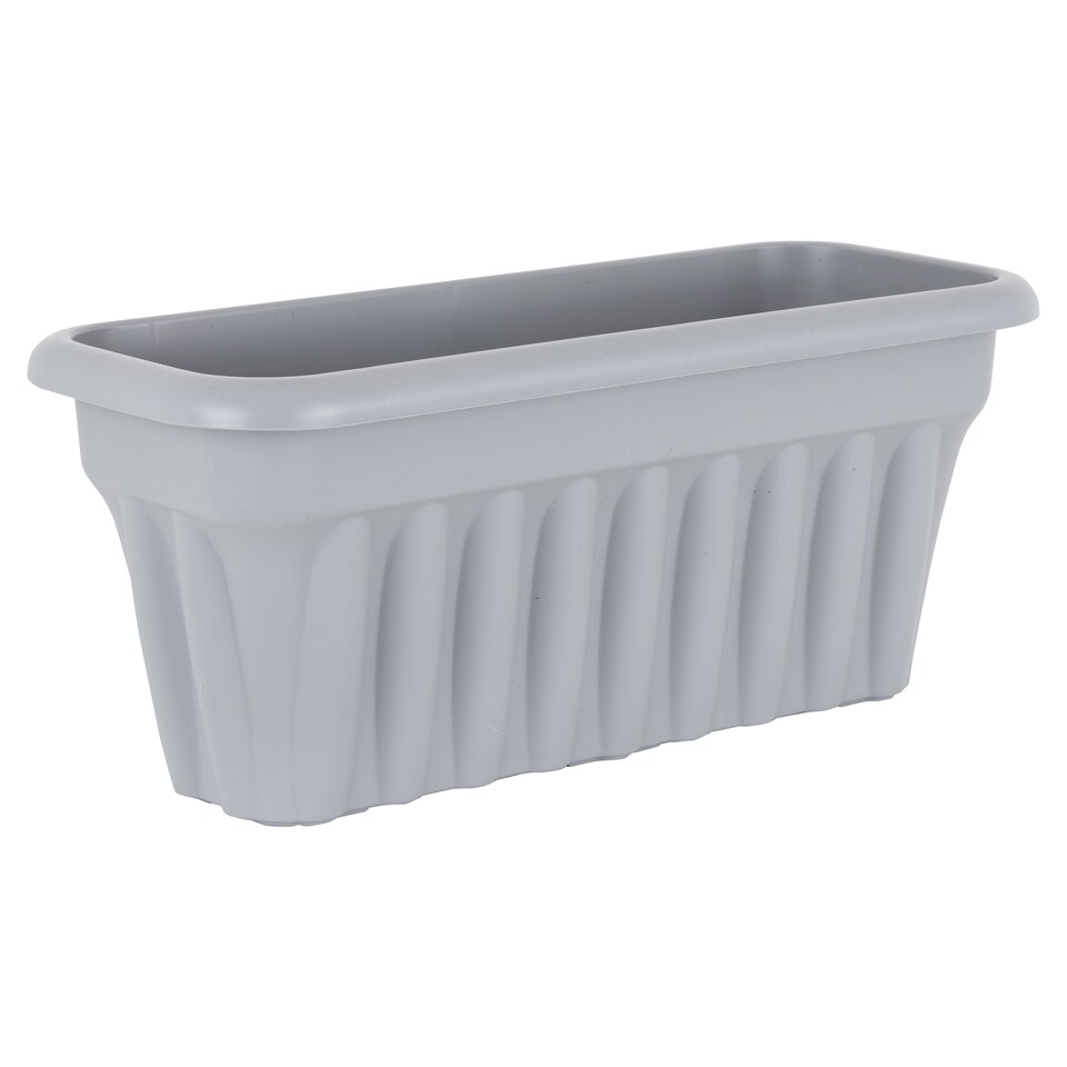 image 1 of Wham Vista 2 x 60cm Rectangular Plastic Garden Troughs | Grey | Upcycle Grey