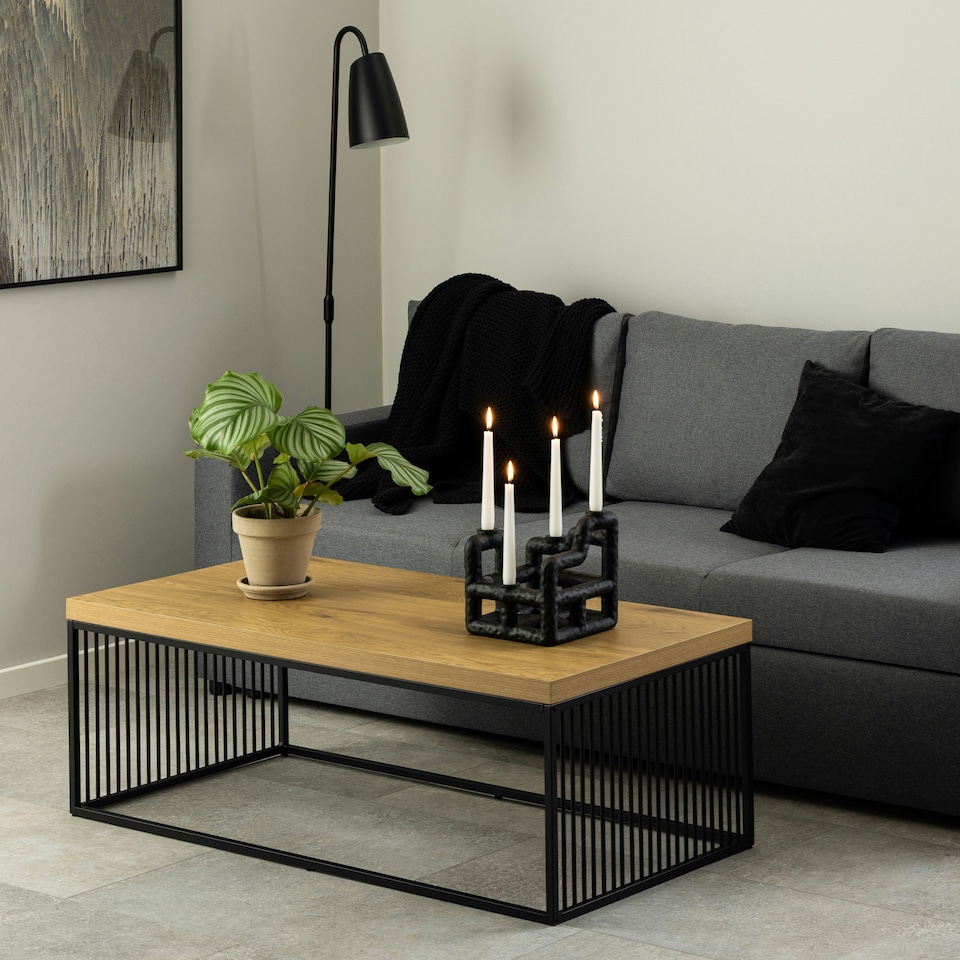 image 1 of Strington Coffee Table in Black and Oak