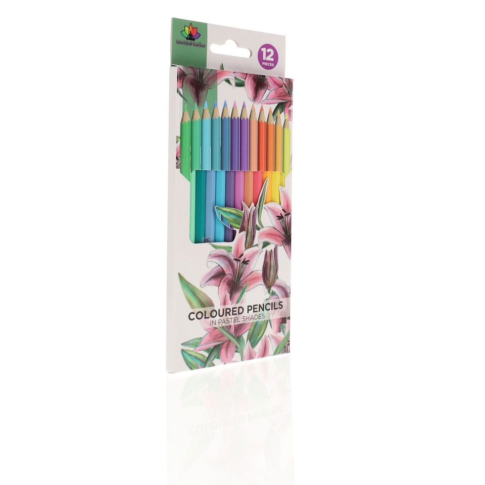 image 1 of Pack of 12 Pastel Shades Colour Pencils by World of Colour