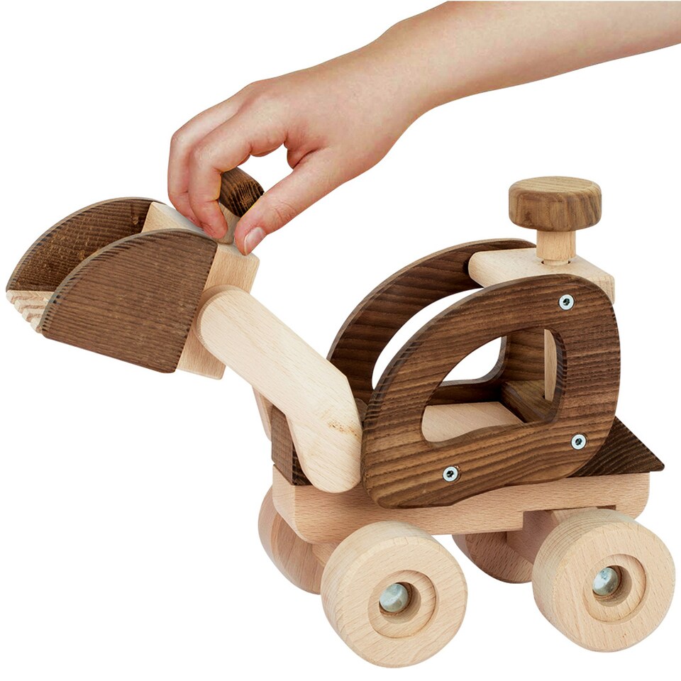 image 1 of Goki Nature Wooden Wheel Loader