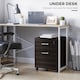 image 4 of Vinsetto 2-Drawer Locking Office Filing Cabinet w  5 Wheels Rolling Storage Hanging A4 Cupboard Home Organisation Black Wood Grain