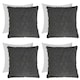 image 1 of OHS 4 x Cable Knit Sherpa Texture Filled Cushions, 45x45cm - Grey