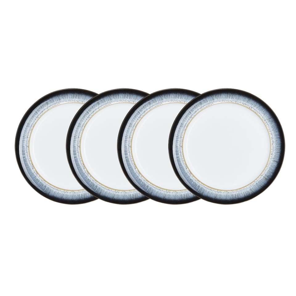 Dinner Plate Set: 4 x 28cm Denby Halo Dinner Plates, Stoneware