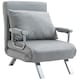 image 1 of HOMCOM Sofa Bed Foldable Portable Sleeper Lounge w/ Pillow Light Grey