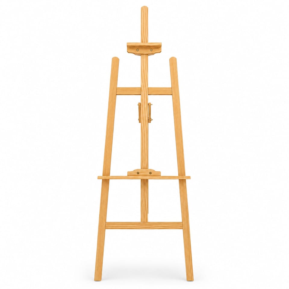 image 1 of 5ft 1500mm Wooden Pine Tripod Studio Canvas Easel Art Stand | Brown