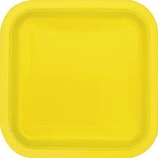 16 NEON YLLW 7" SQ PLATE -  UNIQUE