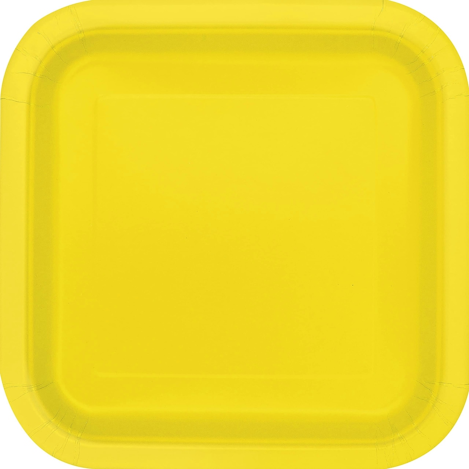 16 NEON YLLW 7" SQ PLATE - UNIQUE
