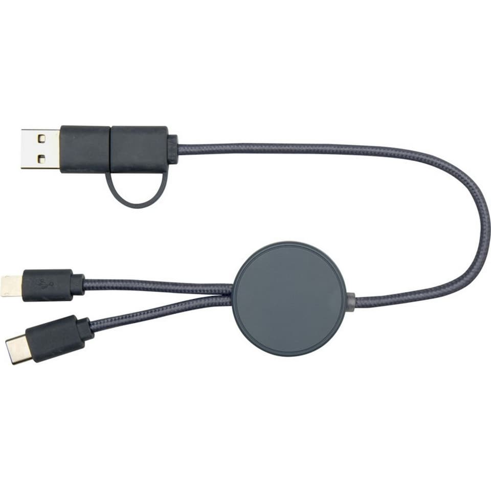 Citala Recycled Plastic 5 in 1 Charging Cable - Hale Blue - One Size