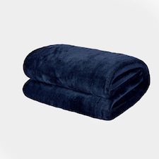 OHS Ultra Soft Flannel Fleece Throw Blanket | Blue | Navy - 200CMx240CM