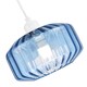 image 4 of Modern Midnight Blue Ribbed Glass Non Electric Pendant Shade with Flat Style | Blue | Midnight Blue | 1