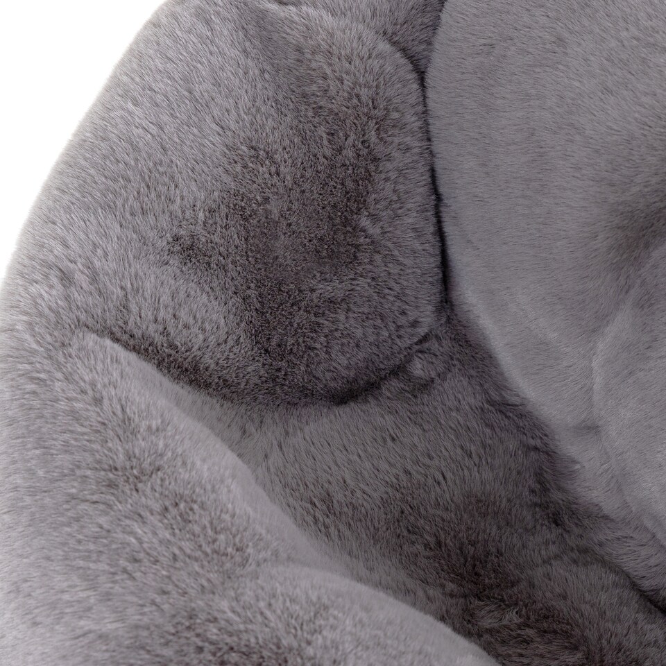 image 1 of Icon Kids Kingston Rabbit Faux Fur Classic Dome Bean Bag, Light Grey
