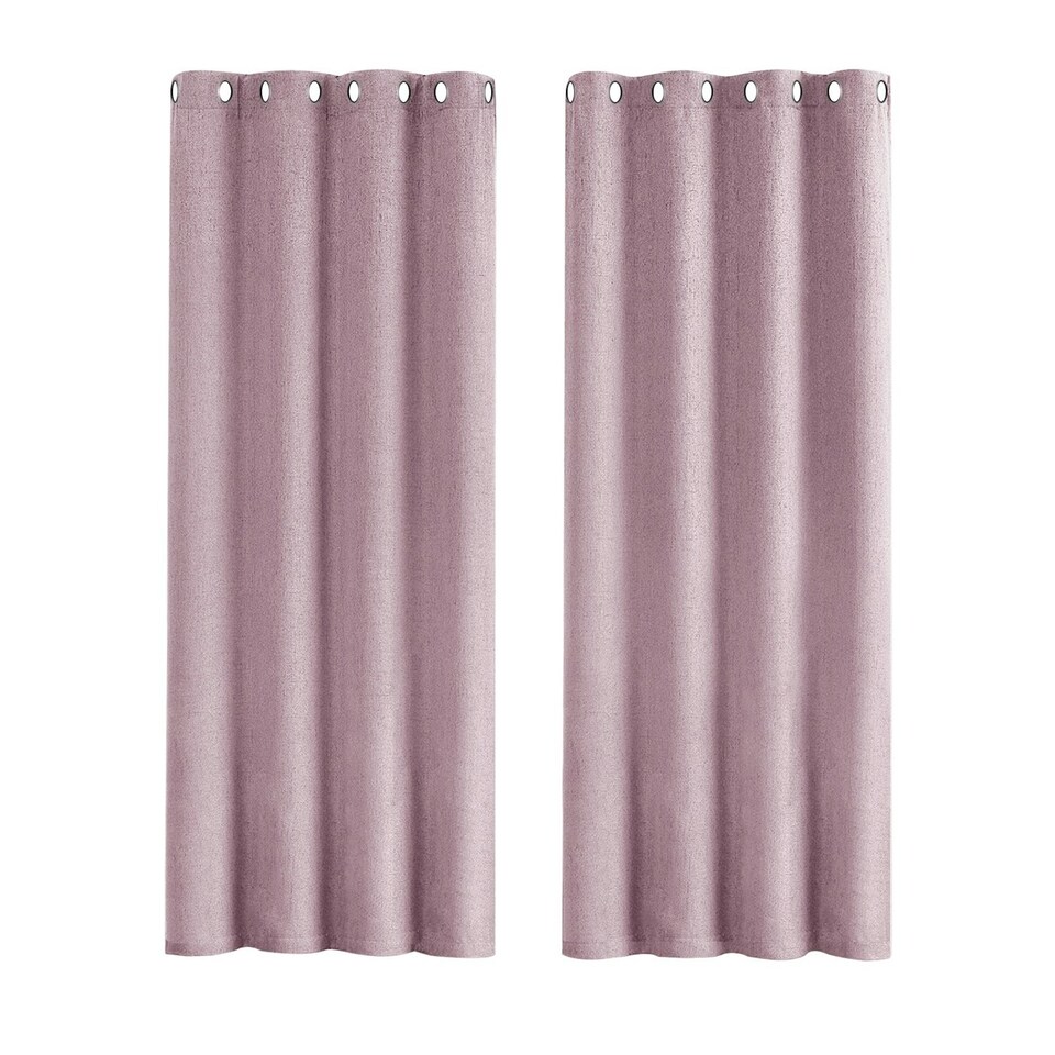 image 1 of Lilac Lined Blackout Eyelet Curtains - 46 x 54 Inch Drop - 2 Panel Purple