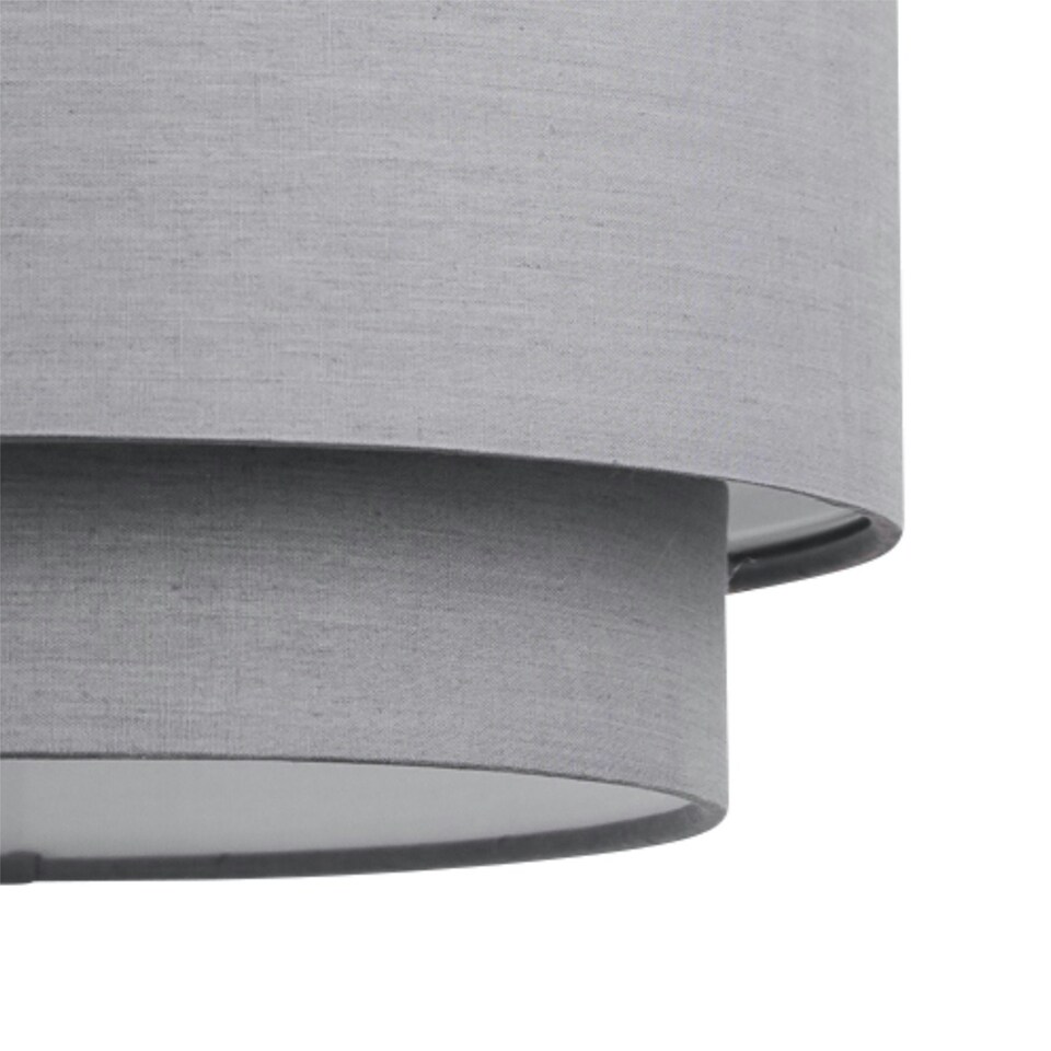 image 1 of First Choice Lighting Dark Grey 2 Tier Ceiling Light Shade Grey