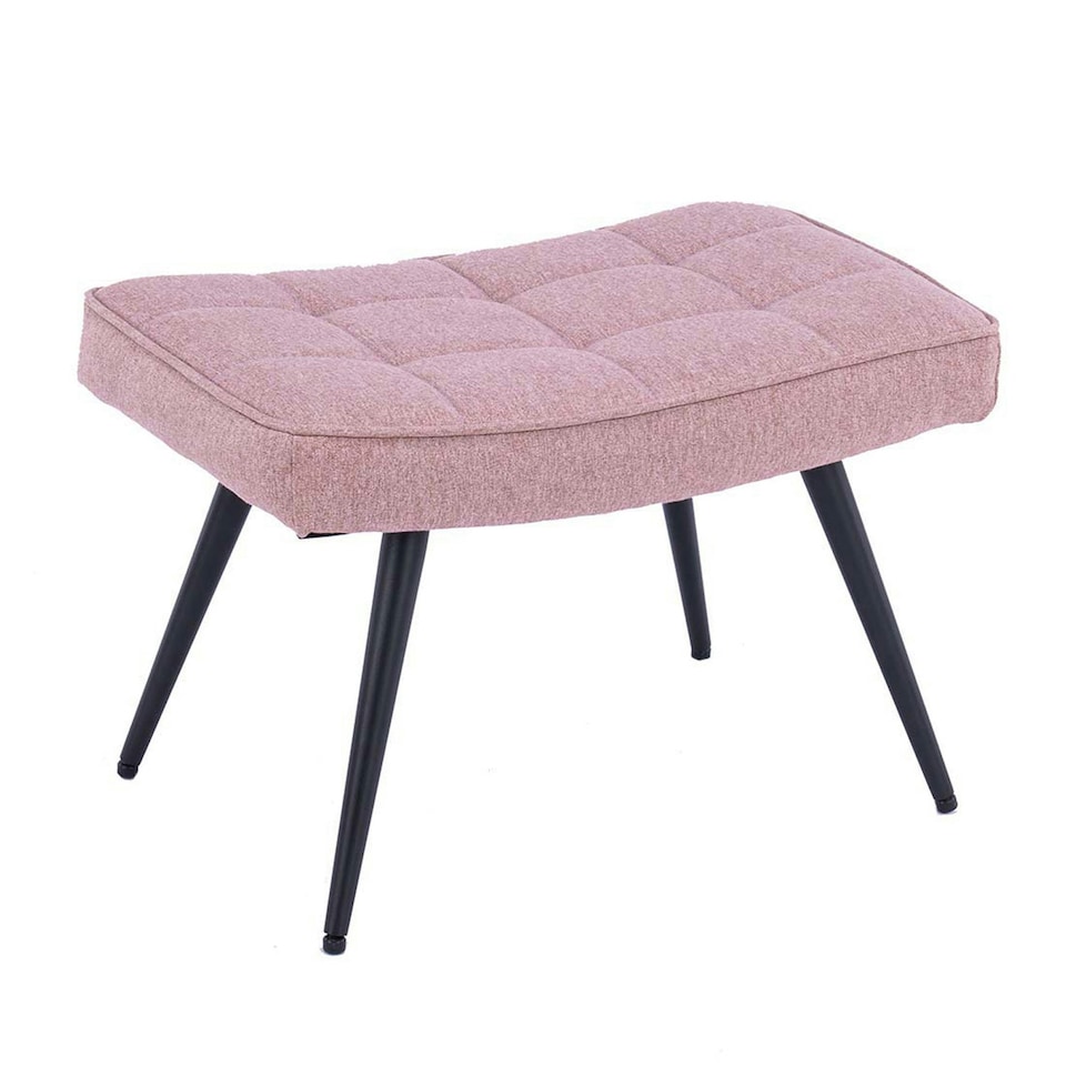 image 1 of Vera Fabric Occasional Living Room Modern Accent Chair with Footstool (Pink)