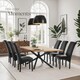 image 8 of Dining Chair - ergonomic seat shape, high backrest, padded, faux leather | Black | black | 6