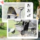 image 5 of PawHut Pet Stroller Carrier Foldable Deluxe Jogger Walk Travel Dog Cat Grey