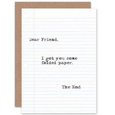Folded Paper Joke Humour For Friend Funny Birthday Card