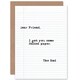 image 1 of Folded Paper Joke Humour For Friend Funny Birthday Card