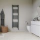 image 2 of Zennor - Anthracite Dual Fuel Towel Rail H1800mm x W500mm Thermostatic WIFI - Curved