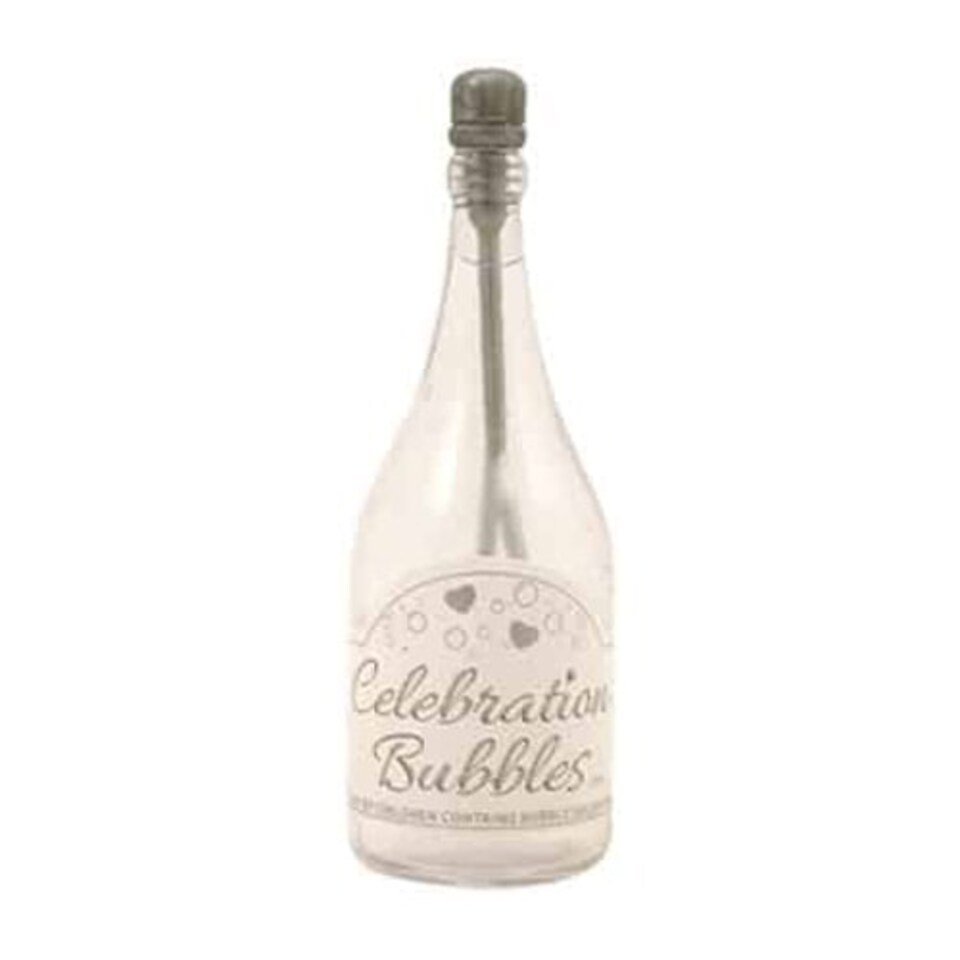 Champagne Bottle Bubbles Silver